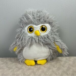 1616 Holdings Shaggy Gray Owl Plush Stuffed Animal Toy Yellow White Fuzzy